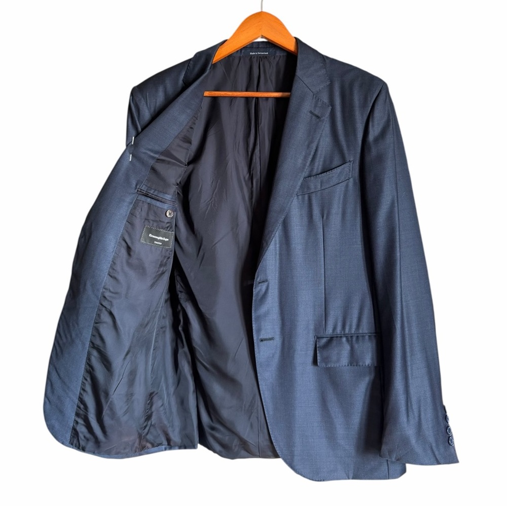 Ermenegildo Zegna Trofeo Torin Wool Blazer 50R Blue Quiet Luxury